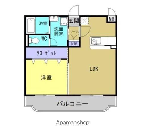 フォレストメゾン堀割弐番館(1LDK/2階)の間取り写真