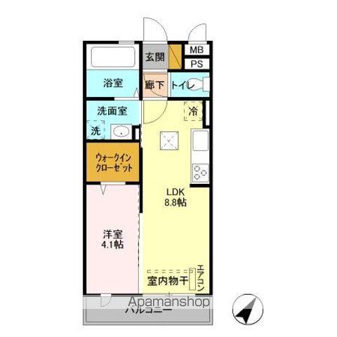 ヴィラ リッツⅢ(1LDK/1階)の間取り写真