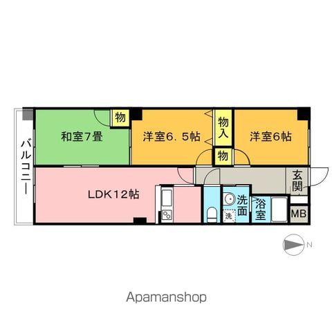 カーサ長良パーク(3LDK/4階)の間取り写真