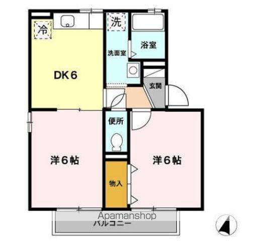 リブェール(2DK/2階)の間取り写真