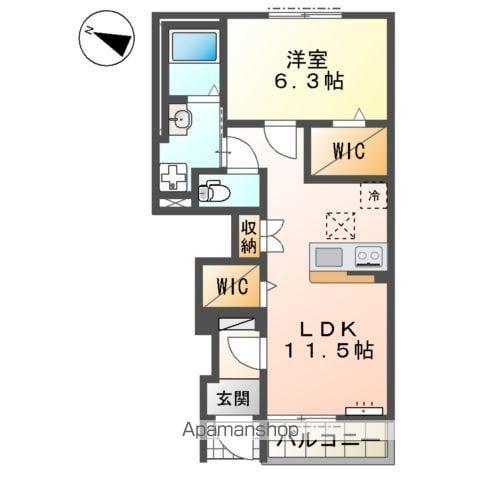 袖ヶ浦市坂戸市場 アパート工事(1LDK/1階)の間取り写真