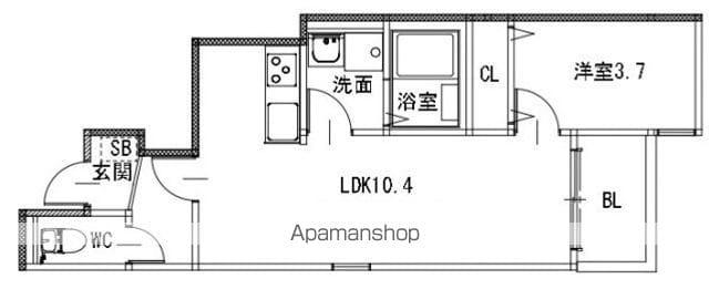 PROSPERITA Ⅰ(1LDK/2階)の間取り写真