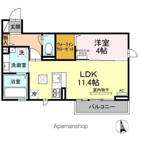 ビアンフェ(1LDK/1階)の間取り写真