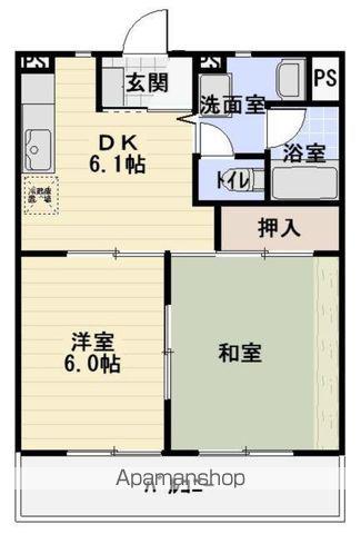 クレセールI(2DK/3階)の間取り写真