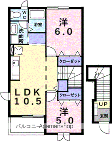 メゾン田園サーティⅡ(2LDK/2階)の間取り写真