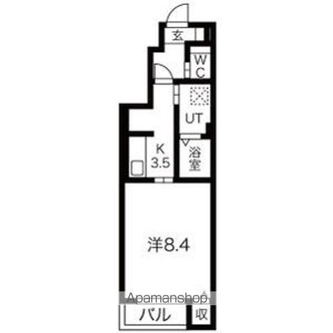 パル木ノ下 A棟(1K/1階)の間取り写真