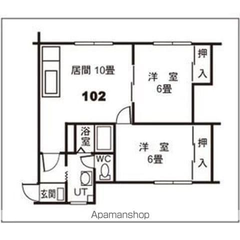 コーポ和(2LDK/1階)の間取り写真