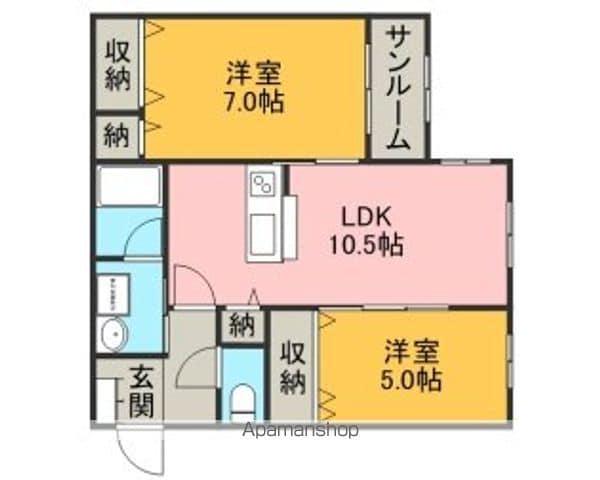シャンドラ(2LDK/2階)の間取り写真