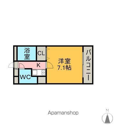 シーガル池下(1K/4階)の間取り写真
