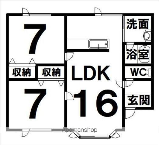 ピアヒルズⅢ(2LDK/2階)の間取り写真