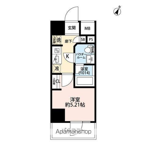 プレール・ドゥーク川口並木(1K/5階)の間取り写真