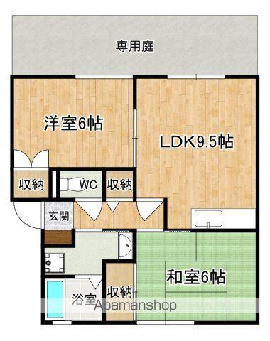 シャンピア平城Ⅰ(2DK/2階)の間取り写真