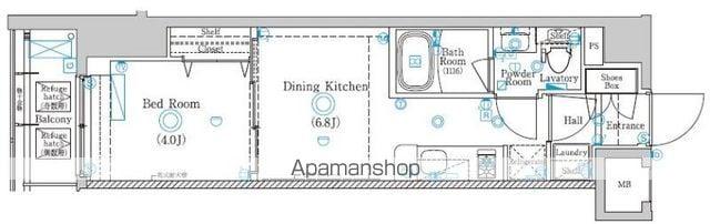ラフィスタ志村坂上2(1DK/4階)の間取り写真