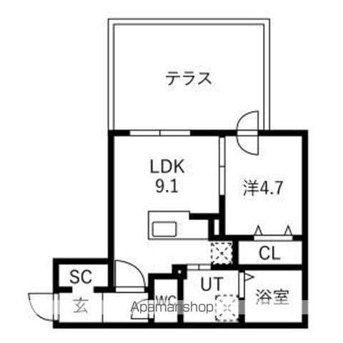 南13西7MS(1LDK/1階)の間取り写真
