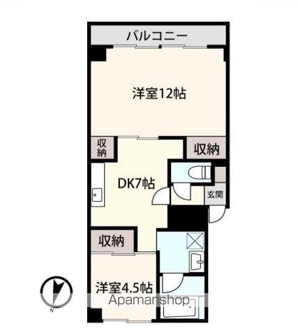 アシスト第10秋田マンション(2DK/2階)の間取り写真