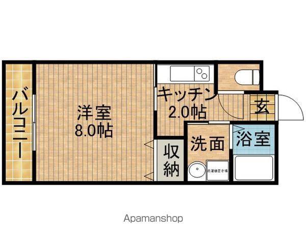 レトアSKⅡ(1K/2階)の間取り写真
