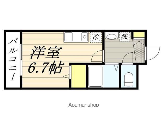 KATSURAGI VILLE B棟(ワンルーム/1階)の間取り写真
