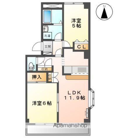 ウィンベルⅠ(2LDK/3階)の間取り写真