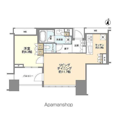 宮益坂ビルディング ザ・渋谷レジデンス(1LDK/10階)の間取り写真