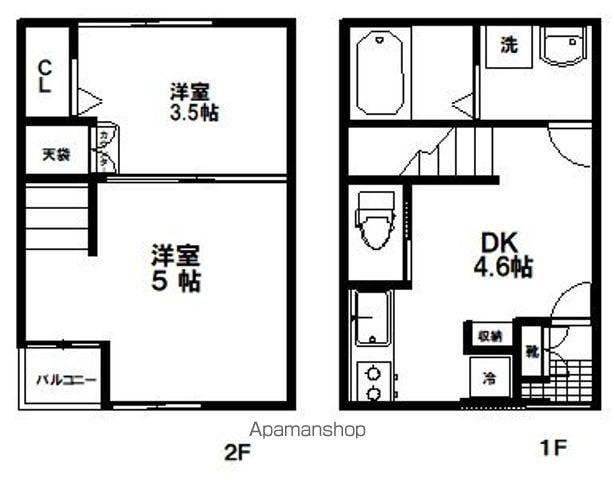 ローザハイム通町西棟(2DK/1階)の間取り写真