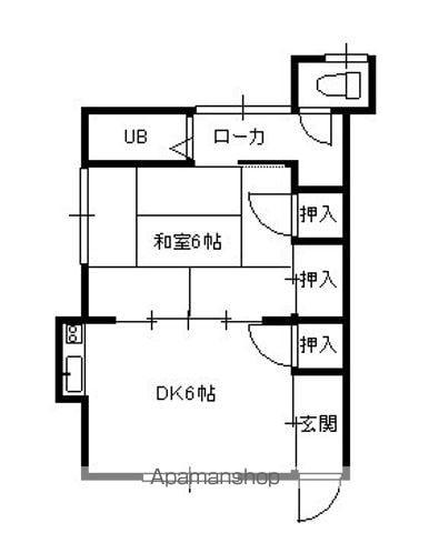 石原アパート(1DK/2階)の間取り写真