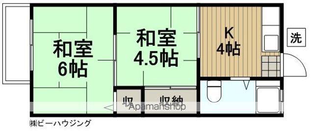 コーポ九重(2K/2階)の間取り写真