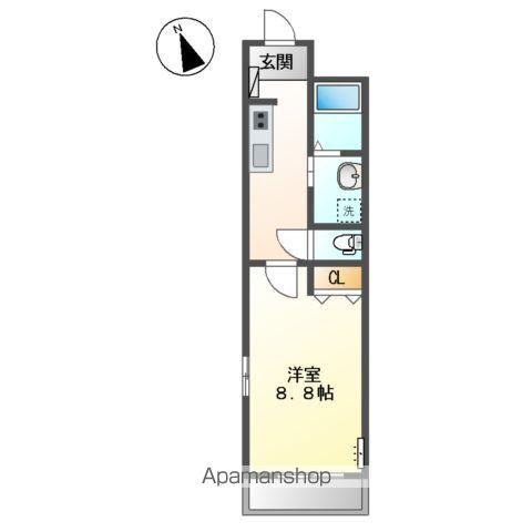 サンライト杏(1K/3階)の間取り写真