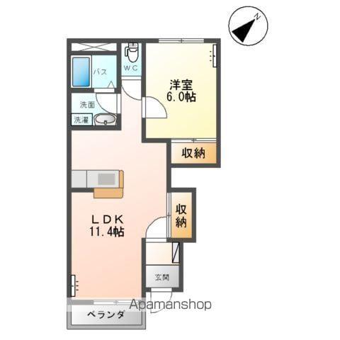 ミラドール(1LDK/1階)の間取り写真