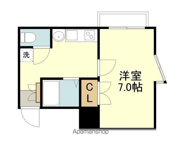 スカイヒルズ台原(1K/3階)の間取り写真