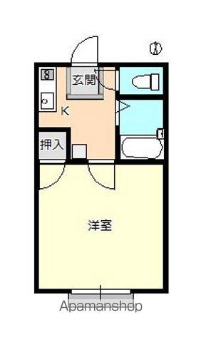 シャトリエ 南棟(1K/1階)の間取り写真