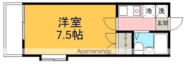 ジュネス鶴ヶ島(1K/2階)の間取り写真