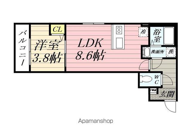 VOGUE(1LDK/1階)の間取り写真