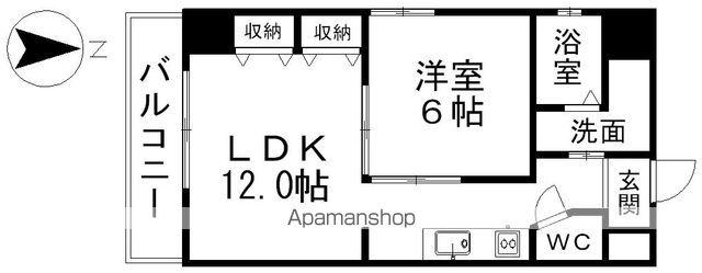 AHビル(1LDK/7階)の間取り写真