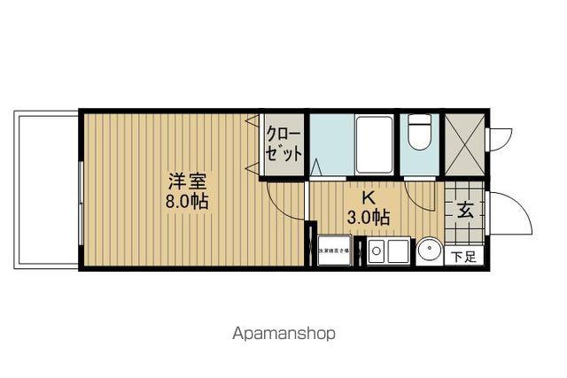 クレール・ルリ(1K/1階)の間取り写真