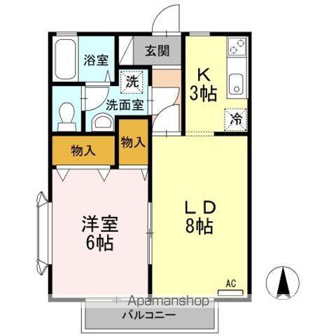 メゾン蛇原(1LDK/1階)の間取り写真