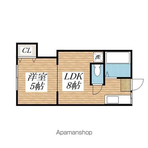 クロスブリッジ鹿島(1LDK/1階)の間取り写真