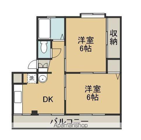 スイーティー葉山(2DK/4階)の間取り写真