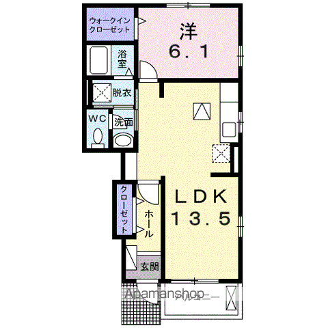 モデラート(1LDK/1階)の間取り写真