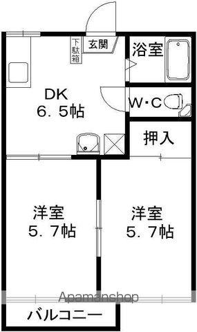 メゾンアール(2DK/2階)の間取り写真