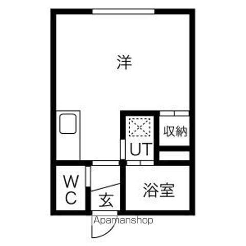 シエル中の島(ワンルーム/2階)の間取り写真