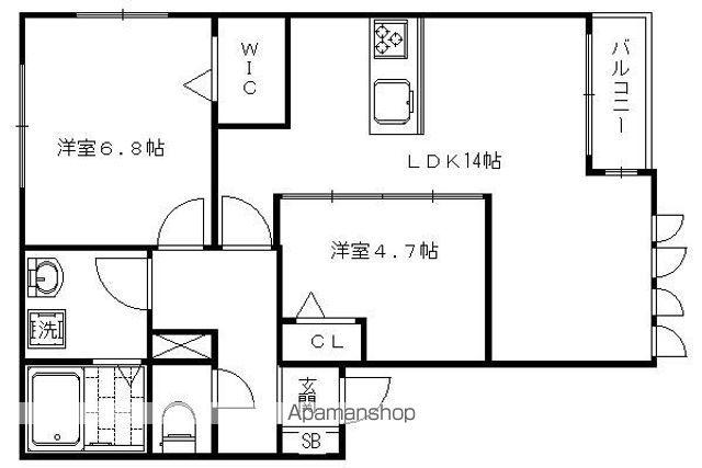 OZ HEIM(2LDK/1階)の間取り写真