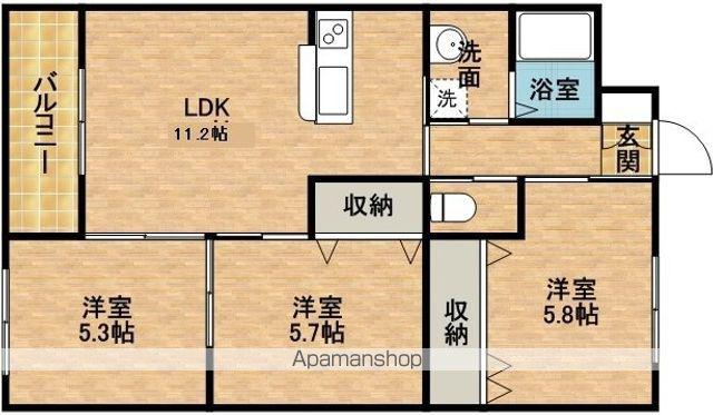 アルコリバーサイド(3LDK/6階)の間取り写真