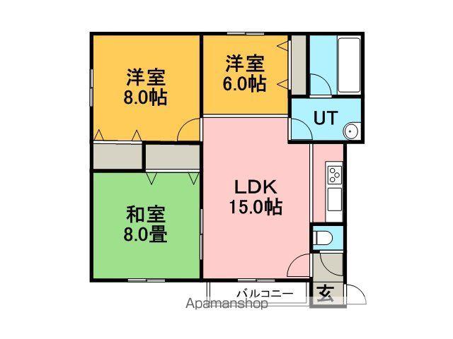 コーポ富丘(3LDK/2階)の間取り写真