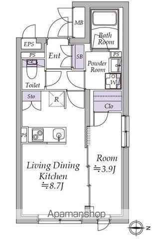 アトリオフラッツ日暮里(1LDK/4階)の間取り写真