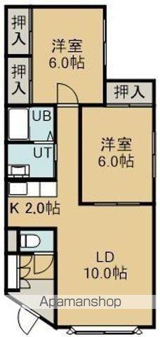 アルベールⅡ(2LDK/2階)の間取り写真
