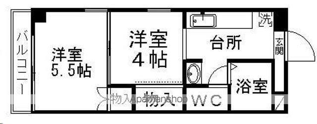 ピースフル泉13(2K/5階)の間取り写真