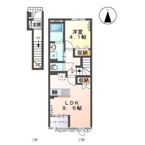 森本2丁目アパートⅡ(1LDK/2階)の間取り写真