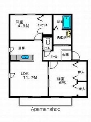 ストウハイツ2 C(2LDK/1階)の間取り写真