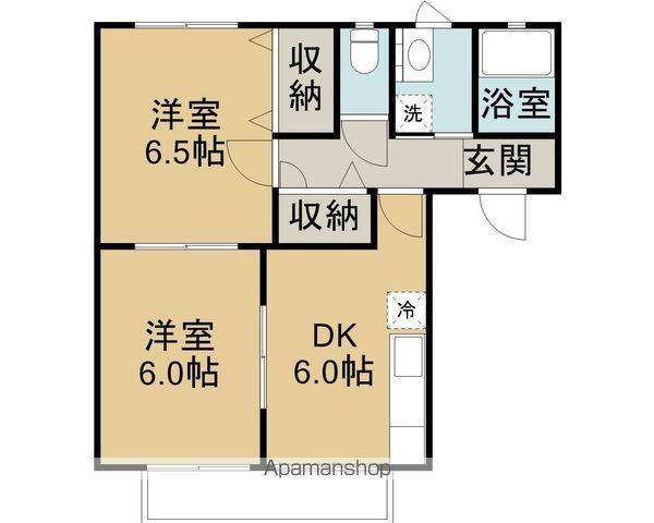 パーシモンハイツ2(2DK/1階)の間取り写真