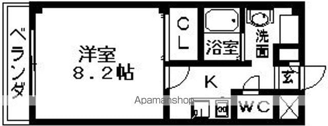 ゴールデンヒルズ(1K/2階)の間取り写真